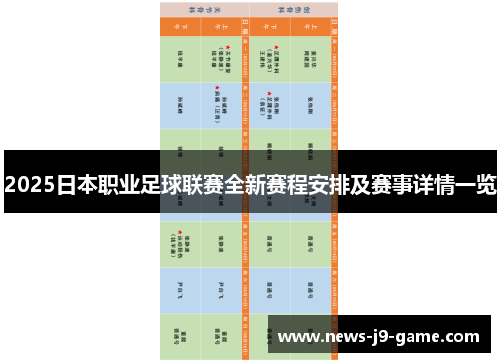 2025日本职业足球联赛全新赛程安排及赛事详情一览 2025日本职业足球联赛全新赛程安排及赛事详情一览