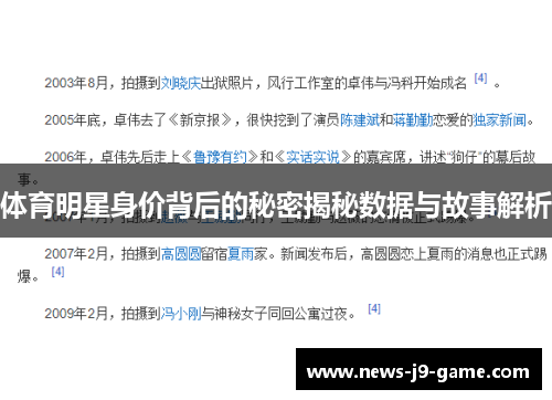 体育明星身价背后的秘密揭秘数据与故事解析 体育明星身价背后的秘密揭秘数据与故事解析
